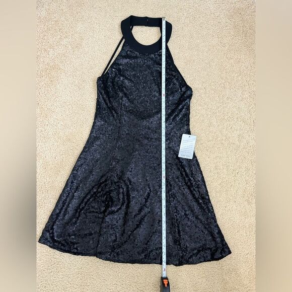 NWT Dress The Population 'ANNIE' Halter Sequin Black  Mini Open Back Dress Sz M - Picture 14 of 15
